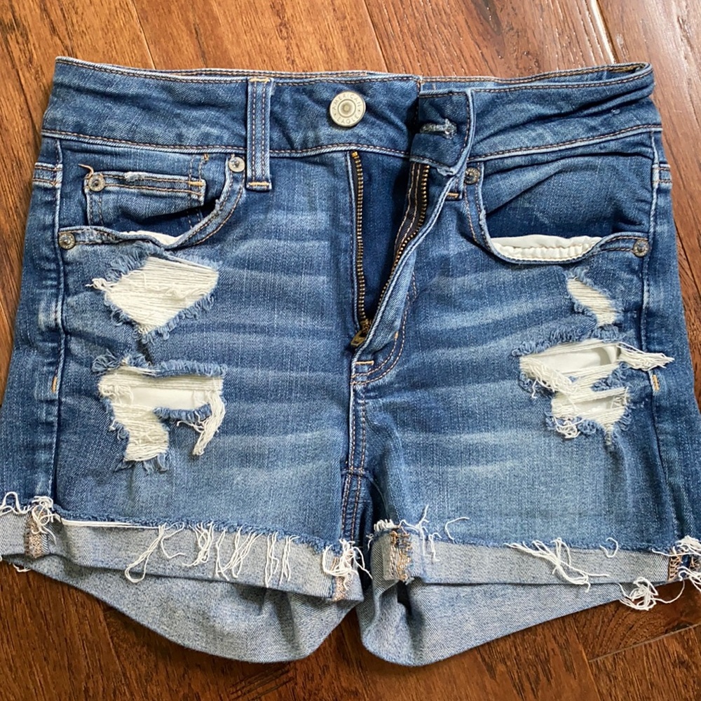 AEO American Eagle Hi Rise Jean Shorts